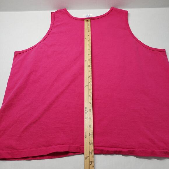 Vintage Just My Size Tank Top Womens 2X Pink Workout Cotton Casual Made in USA - Picture 6 of 14